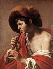 Hendrick Terbrugghen Canvas Paintings - Boy Playing Flute